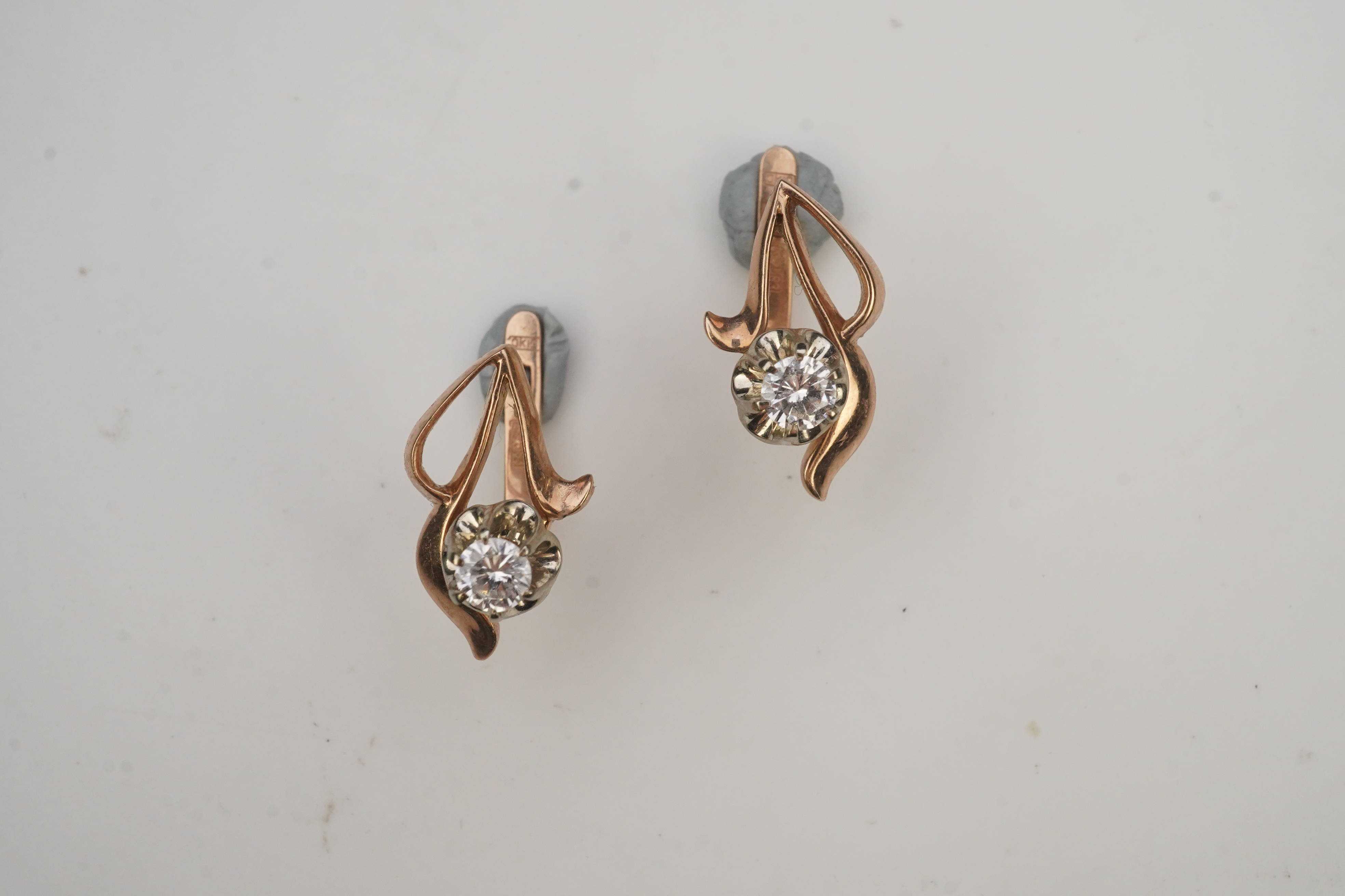 A pair of diamond earrings